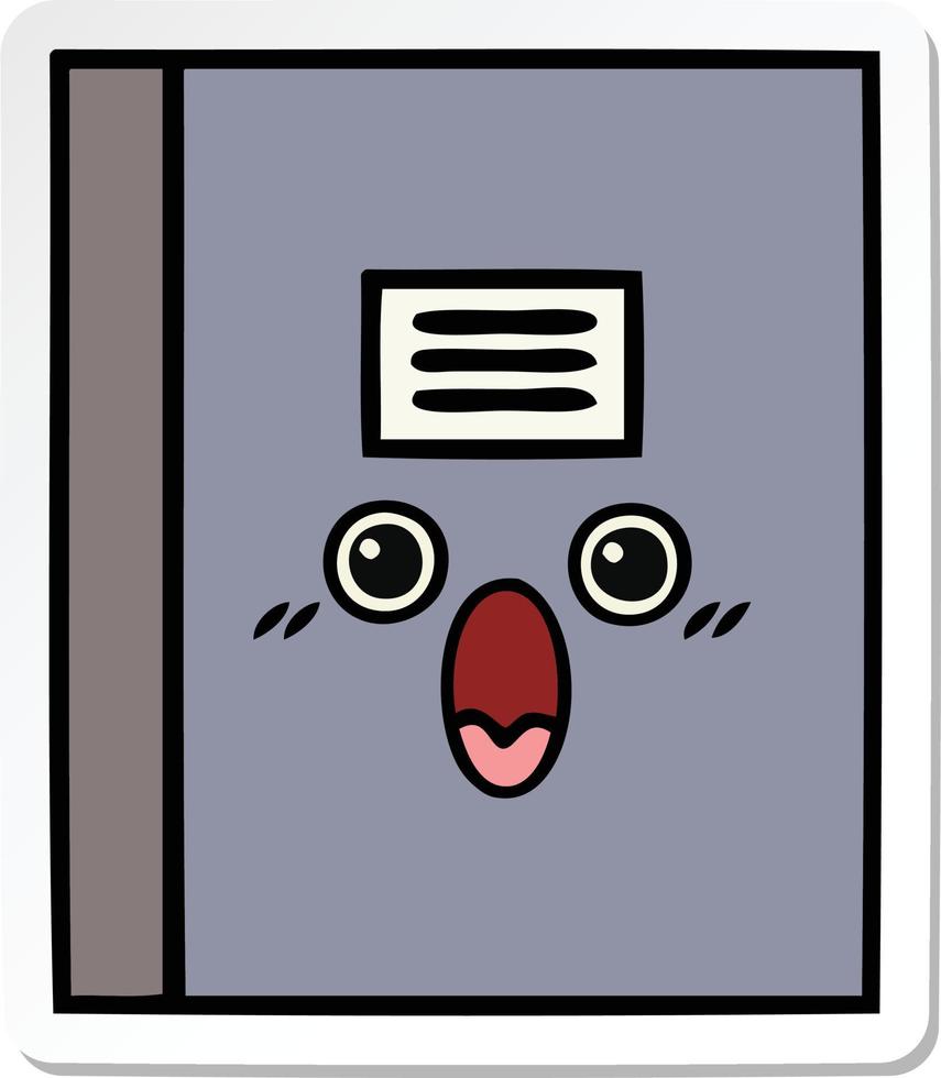 sticker of a cute cartoon notebook vector