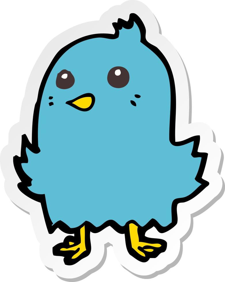 sticker of a cartoon bird vector