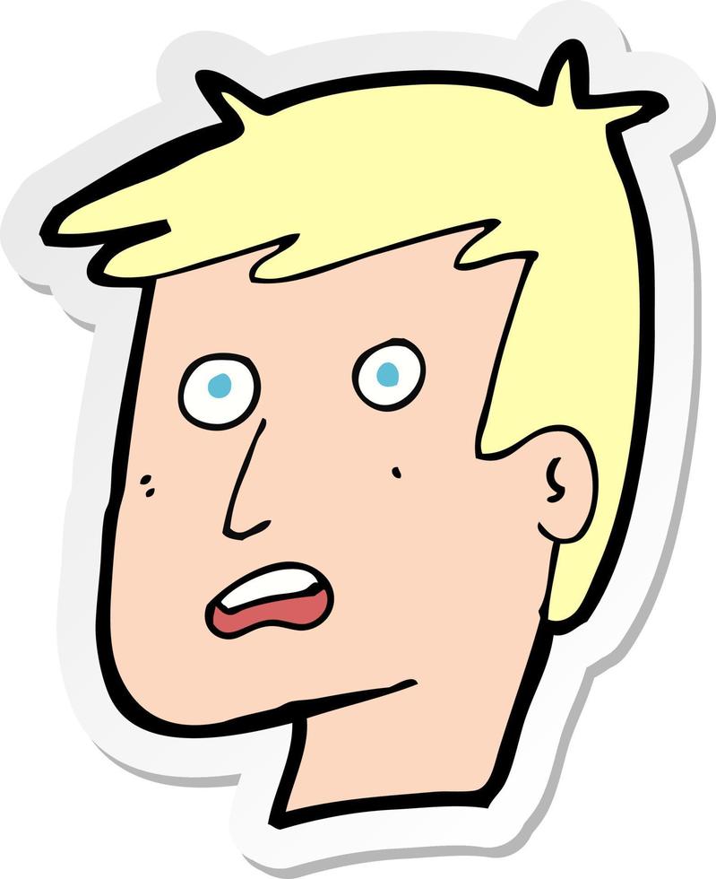 sticker of a cartoon unhappy face vector