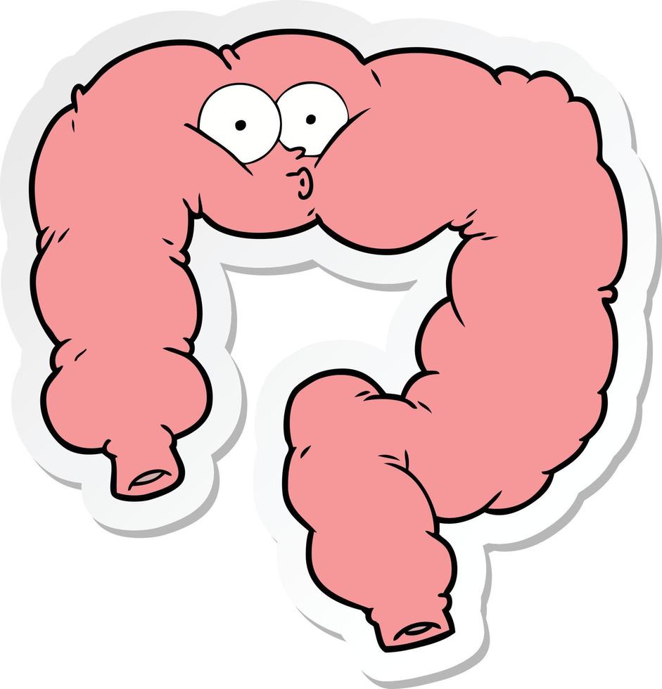 sticker of a cartoon surprised colon vector
