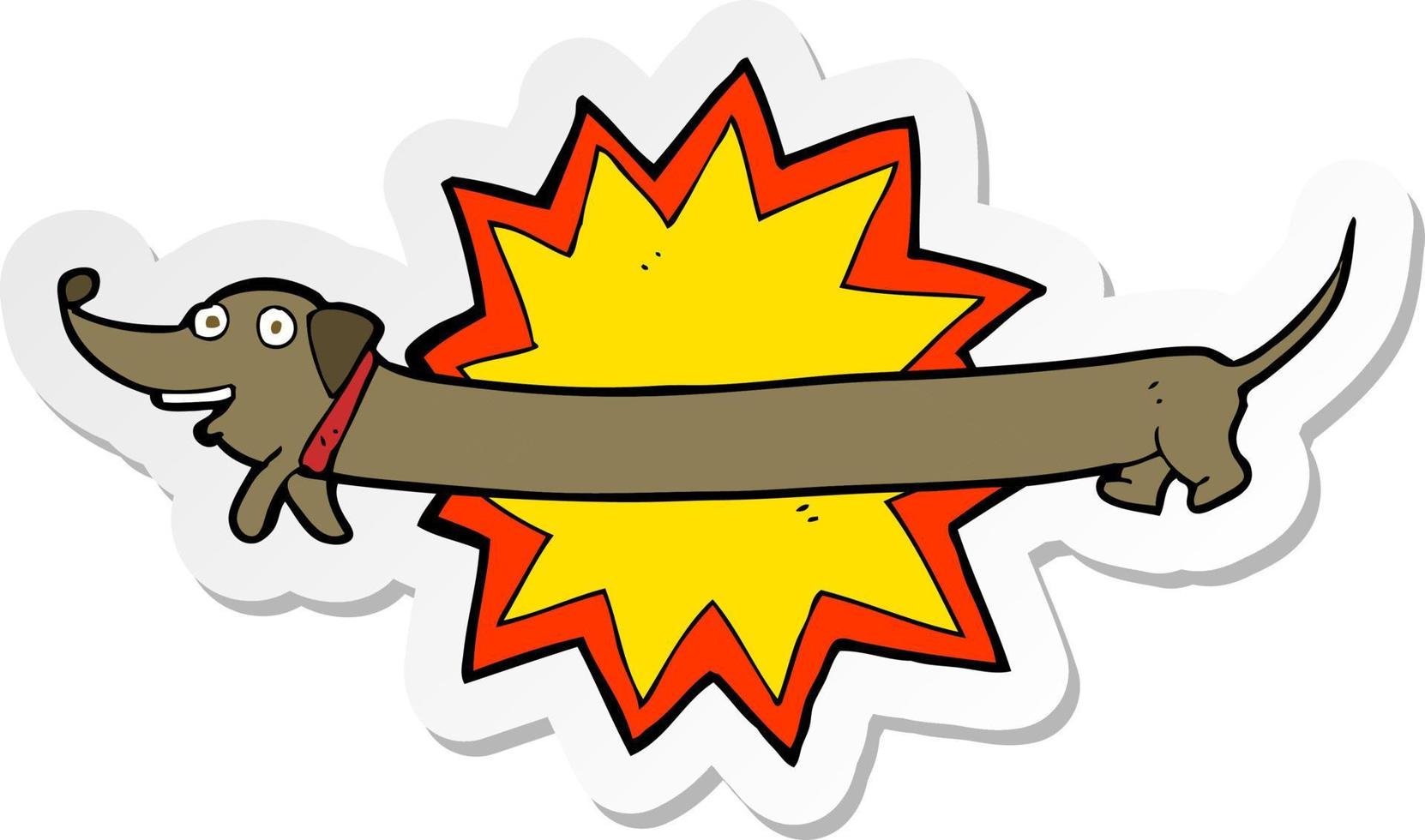 sticker of a bang its a sausage dog vector