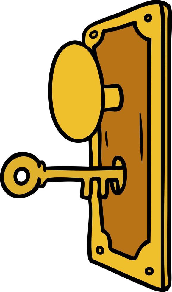 cartoon doodle of a door handle vector