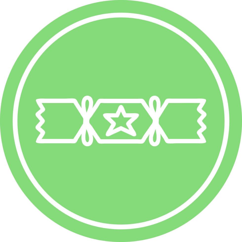 christmas cracker circular icon vector