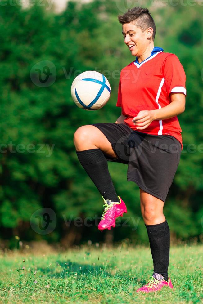 Woman footballer in Italy photo