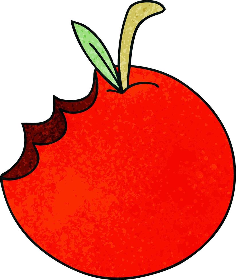 quirky hand drawn cartoon apple vector