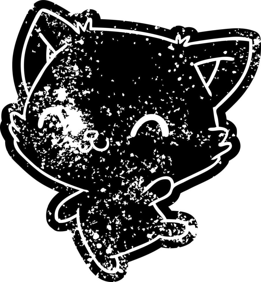 grunge, icono, de, lindo, kawaii, gato vector