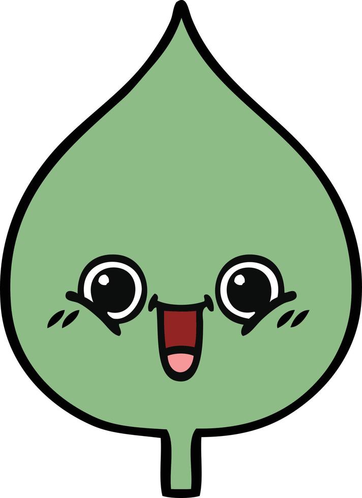 cute cartoon expressional leaf vector