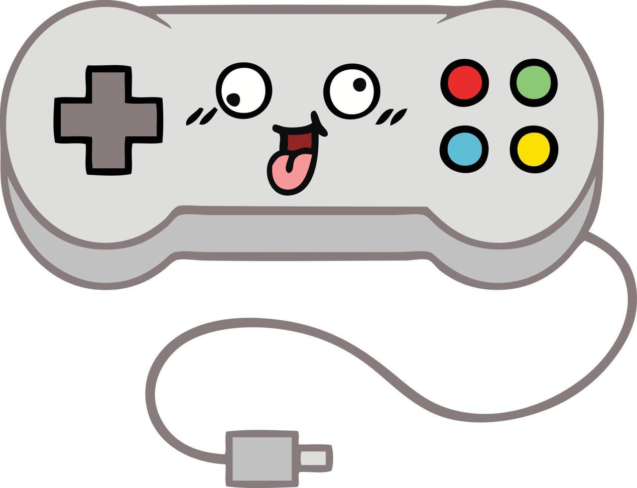 cute cartoon game controller vector