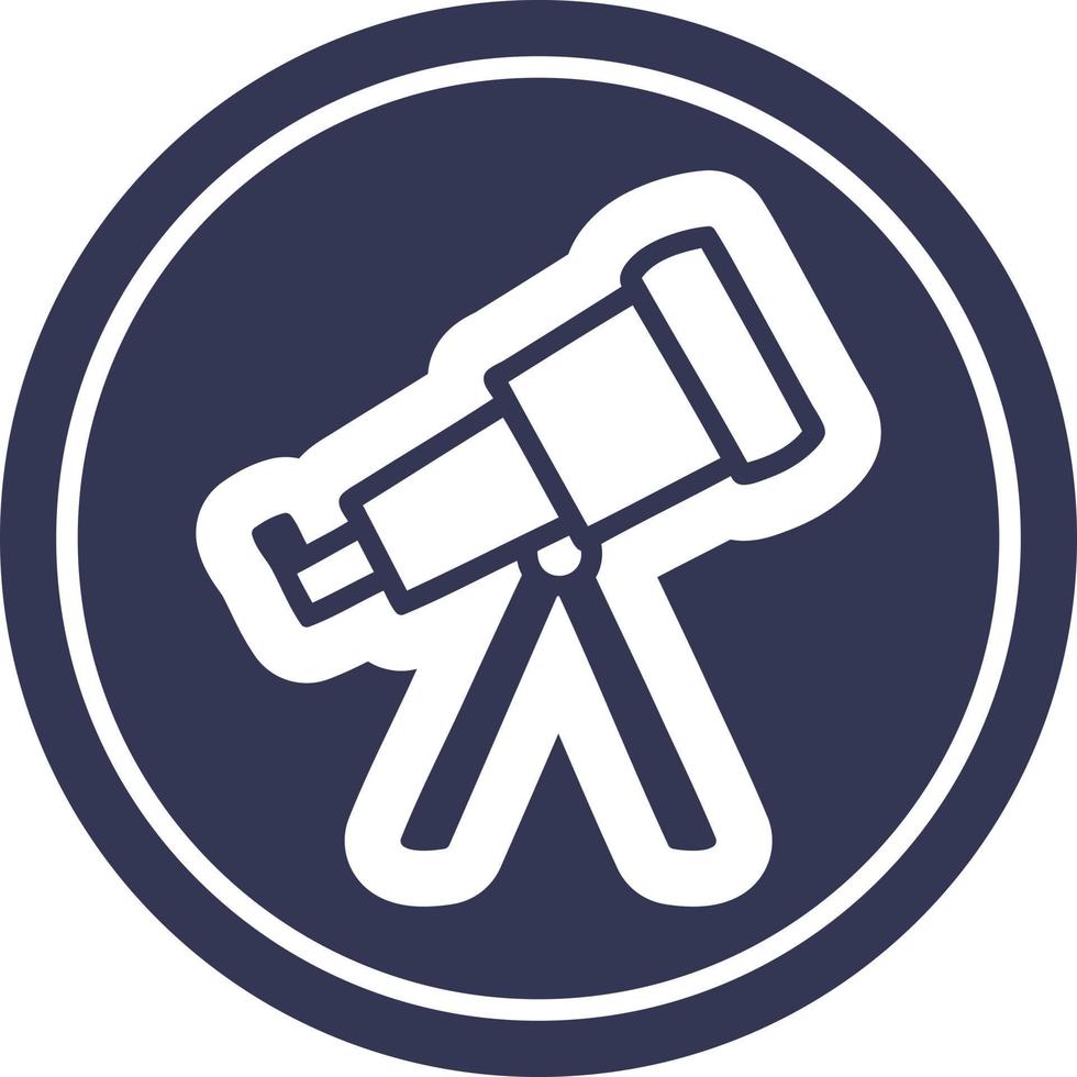 astronomy telescope circular icon vector