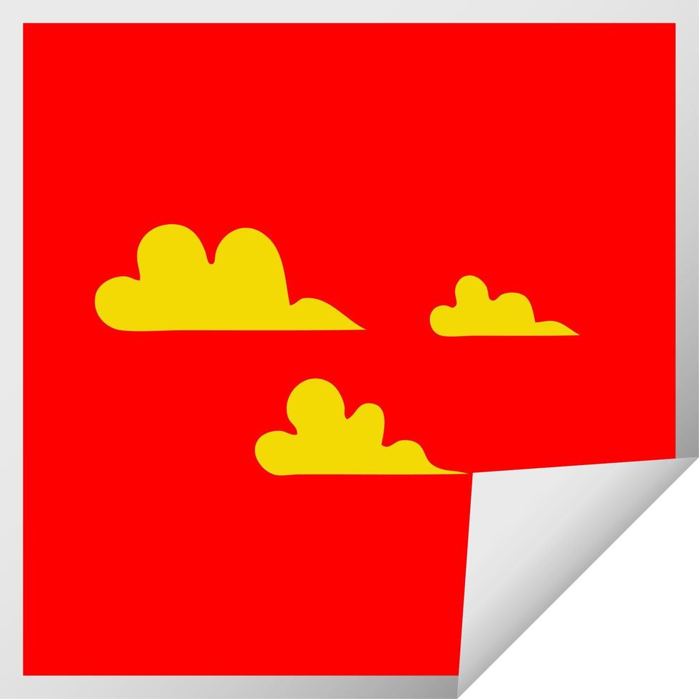 square peeling sticker cartoon cloud vector