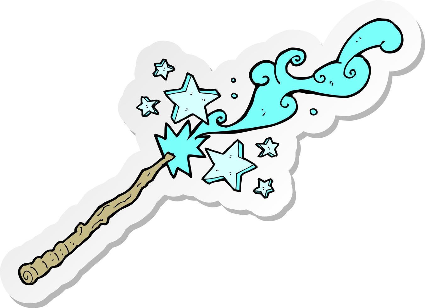 sticker of a magic wand casting spell vector