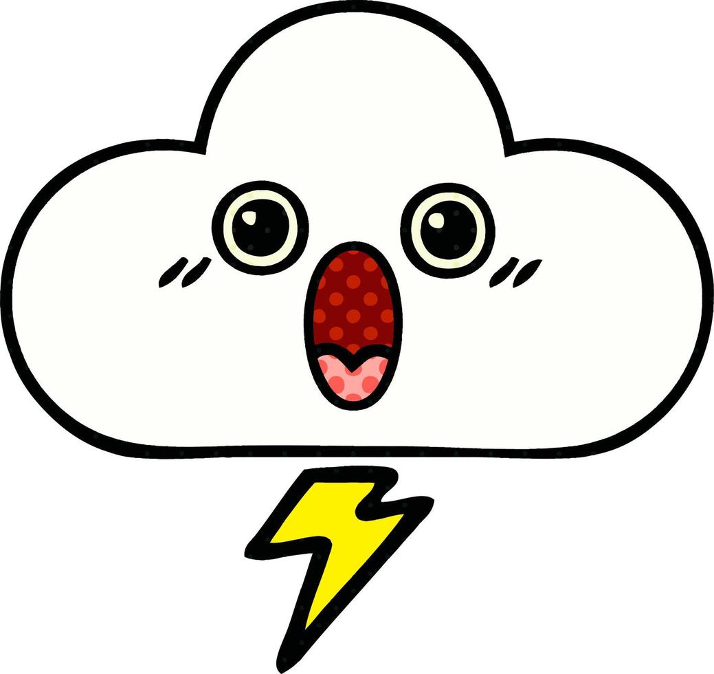 comic book style cartoon storm cloud vector