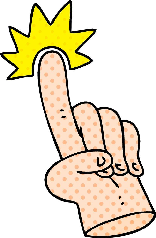 pointing finger quirky comic book style cartoon vector