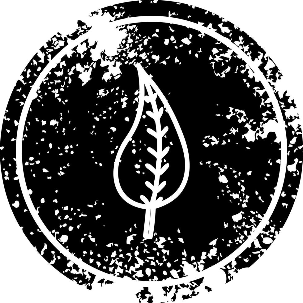 natural leaf distressed icon vector