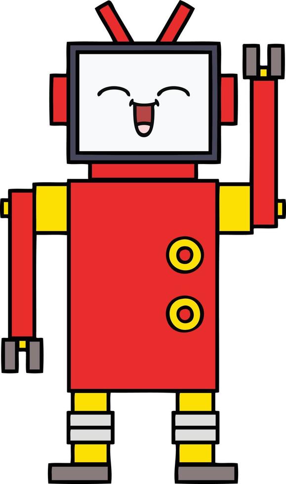 cute cartoon robot vector