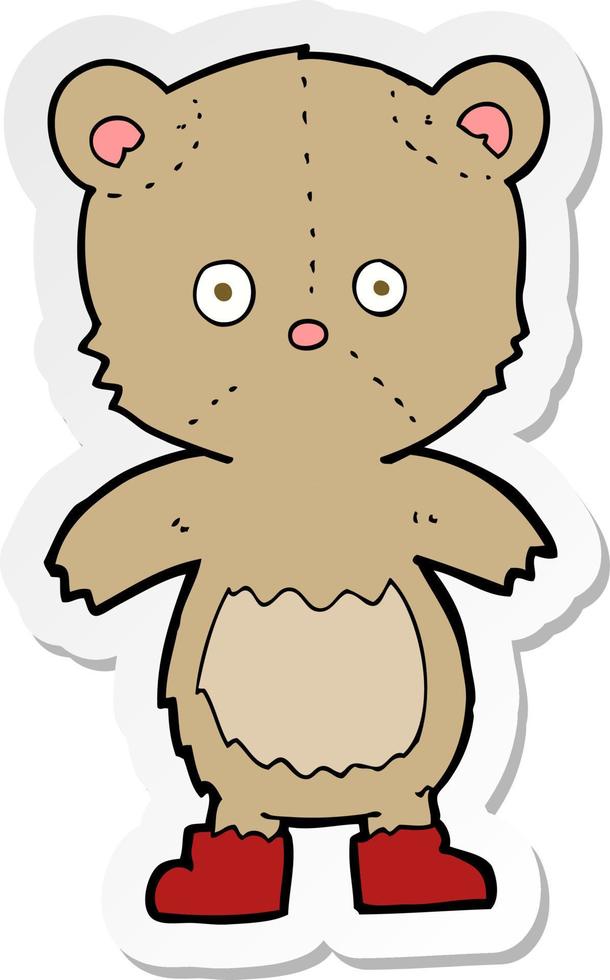 sticker of a cartoon teddy bear vector