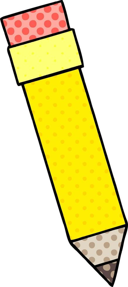quirky comic book style cartoon pencil vector