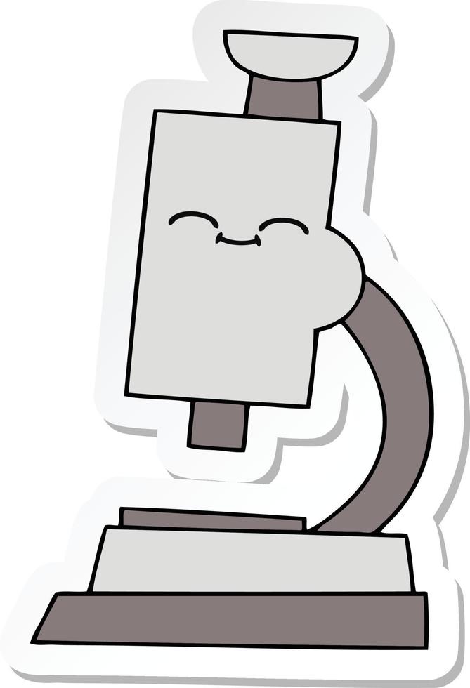 sticker of a cute cartoon microscope vector