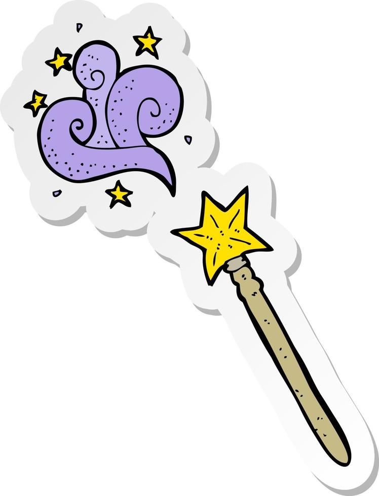 sticker of a cartoon magic wand vector