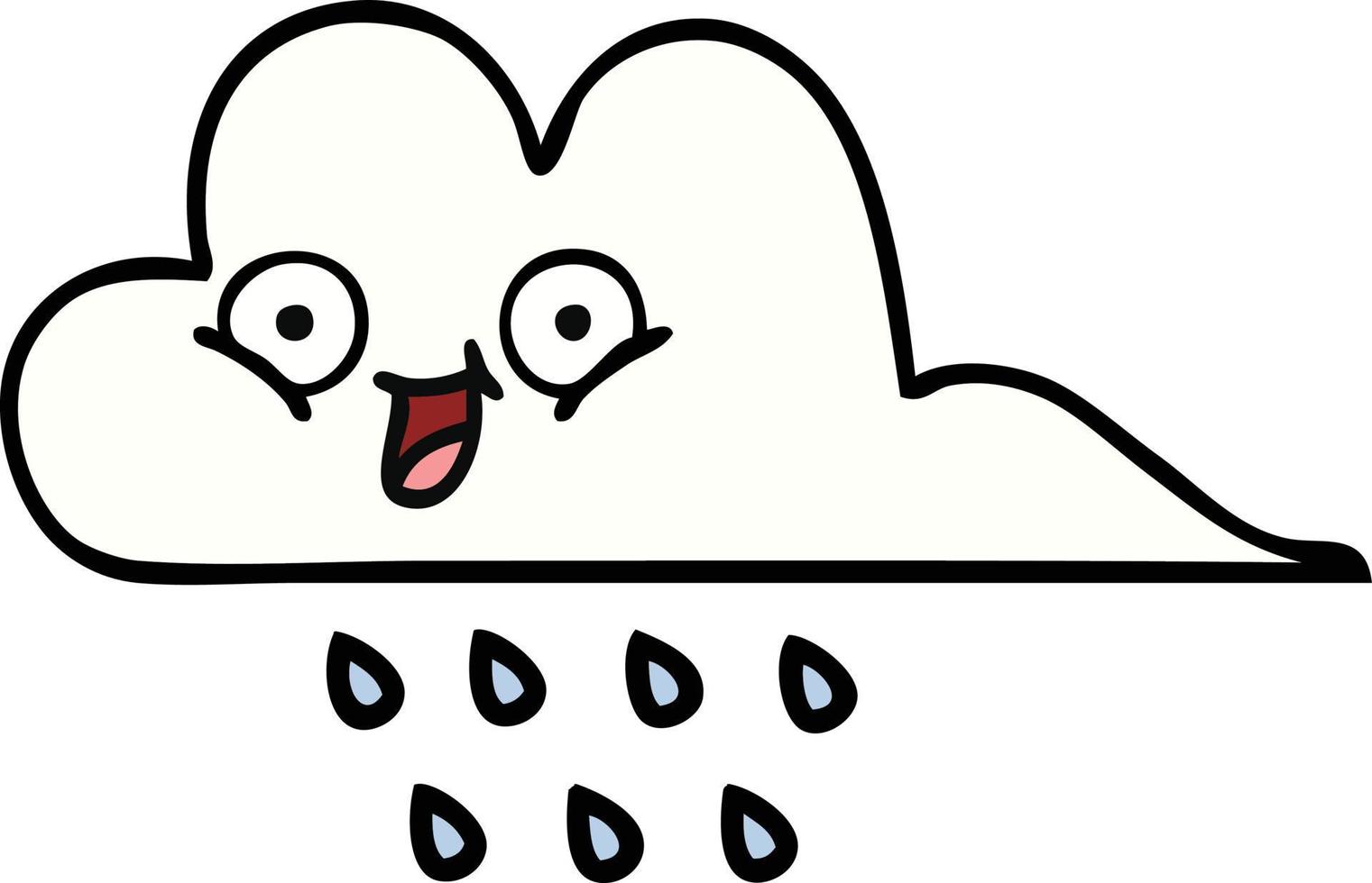 cute cartoon rain cloud vector