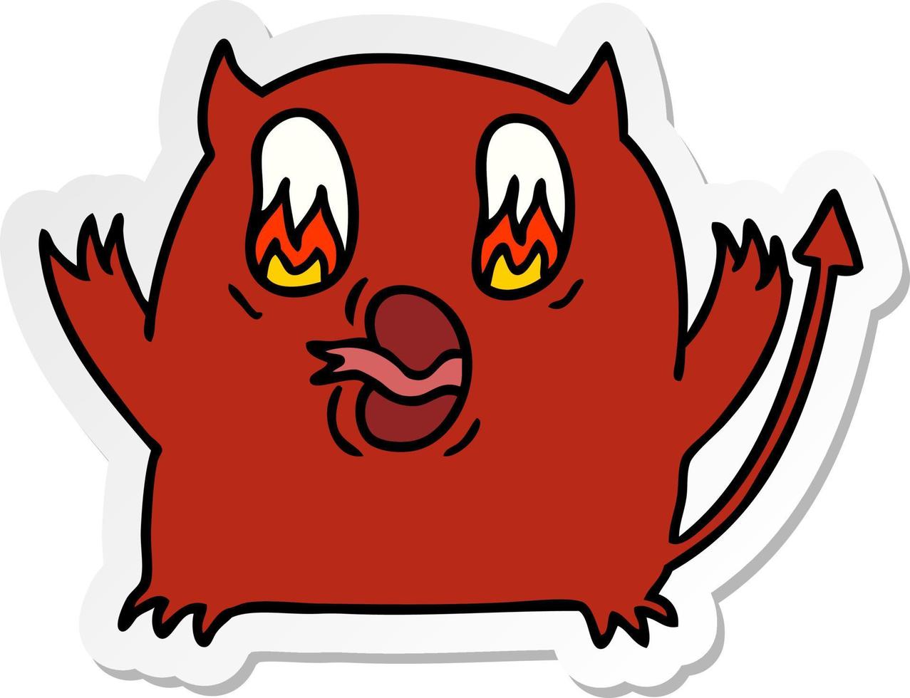 sticker cartoon of cute kawaii red demon vector