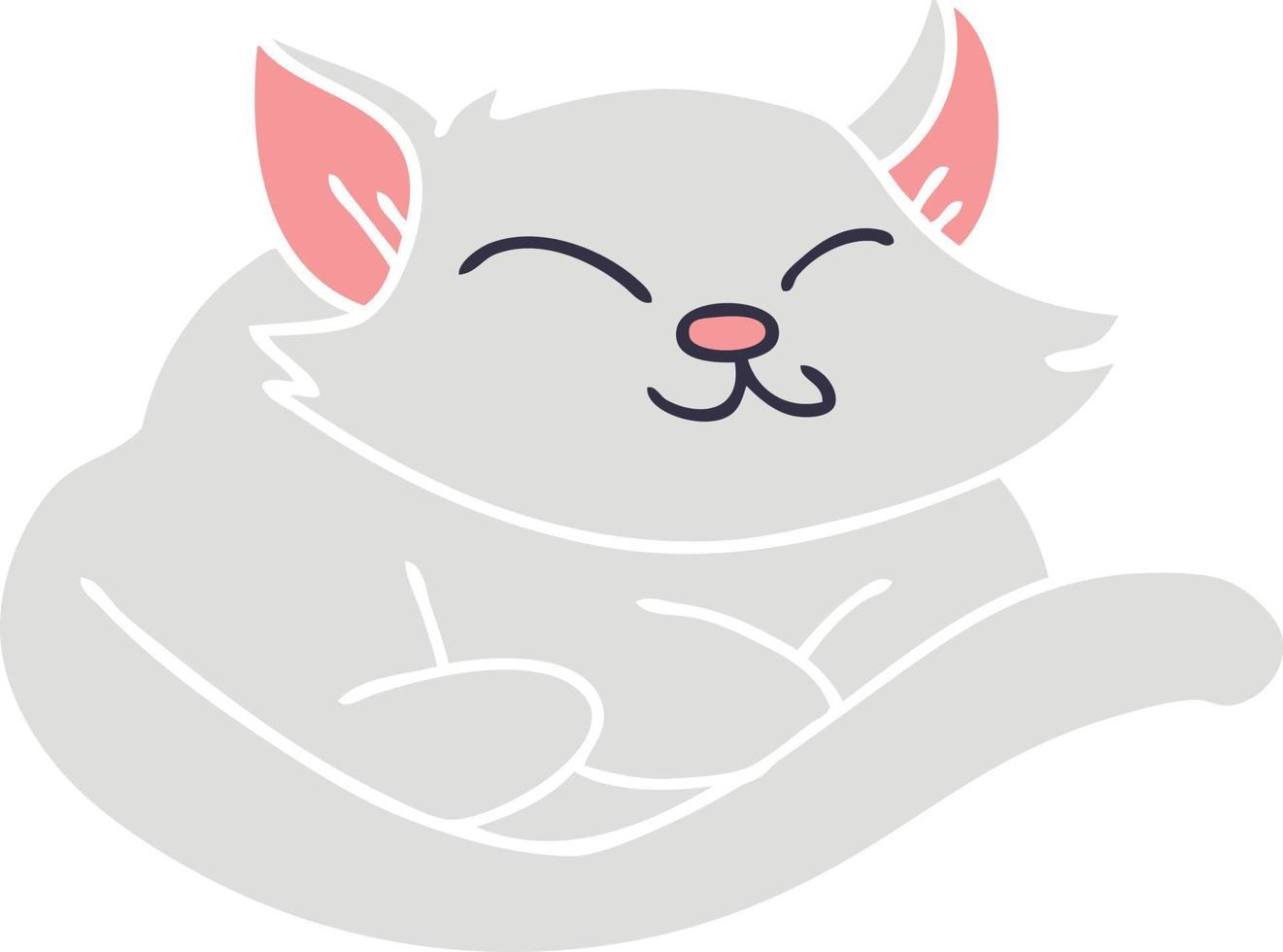 quirky hand drawn cartoon cat vector