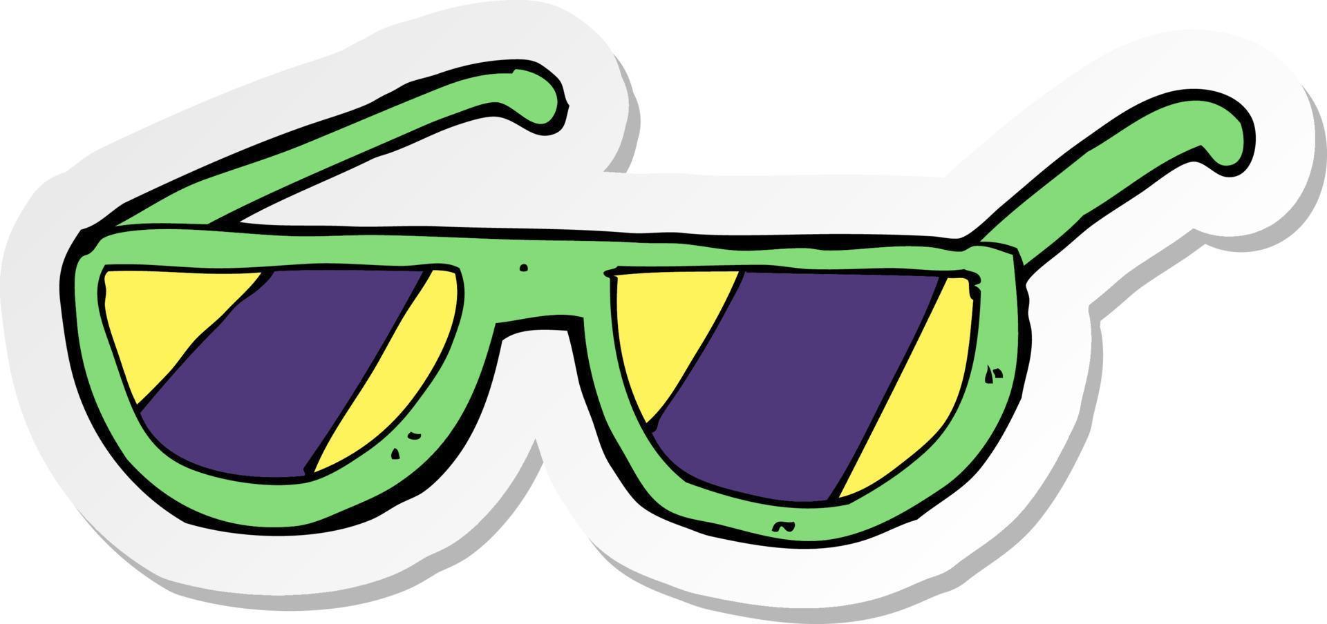 sticker of a cartoon x ray spectacles vector