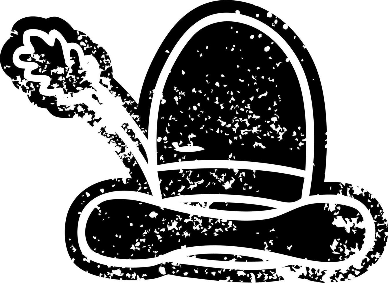 grunge icon drawing of a farmers hat vector