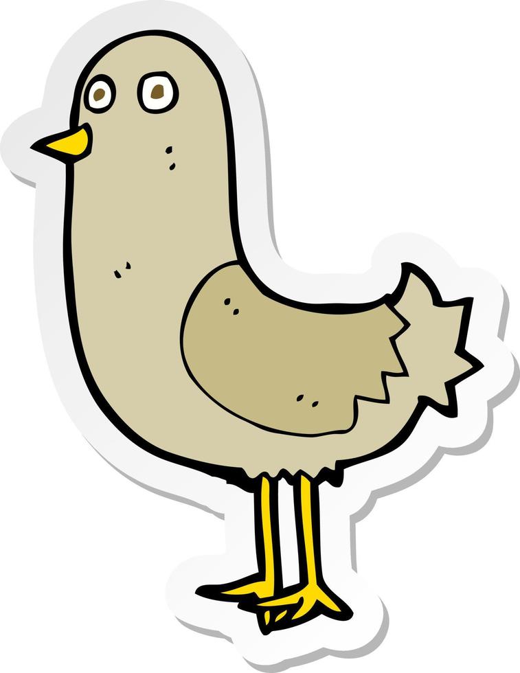 sticker of a cartoon bird vector