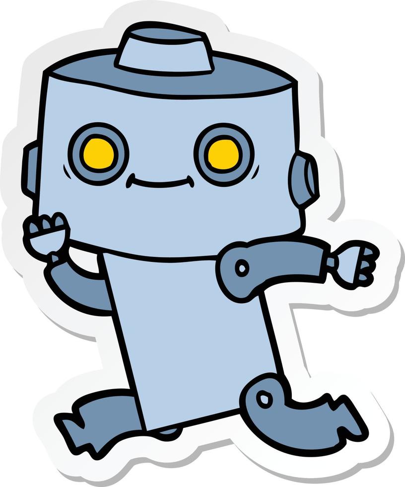 sticker of a cartoon robot vector