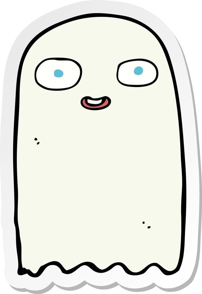 sticker of a funny cartoon ghost vector