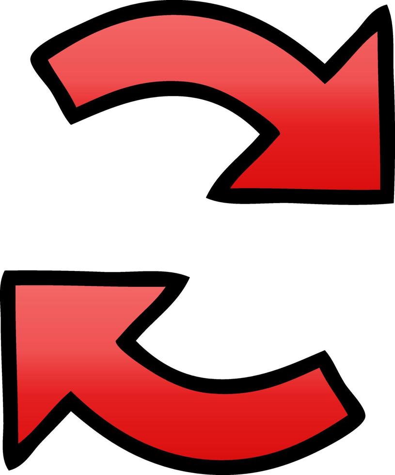 gradient shaded cartoon directional arrow vector