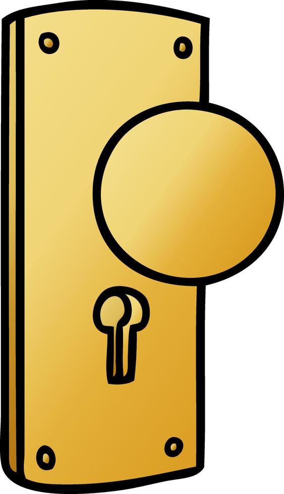 gradient cartoon doodle of a door handle vector