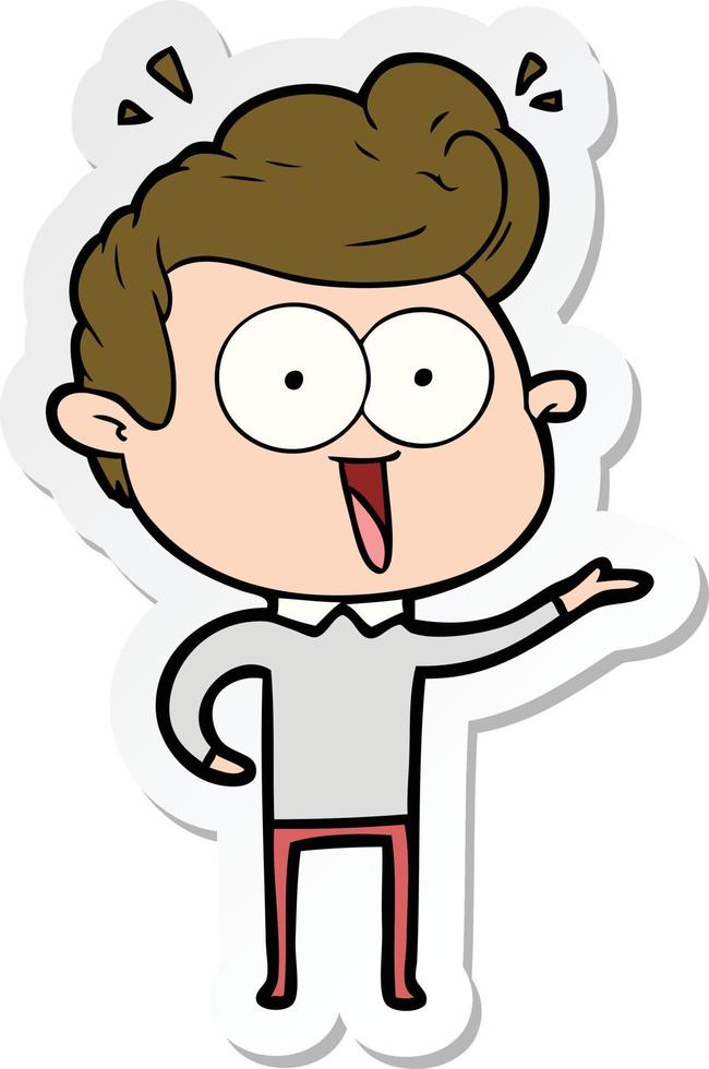 sticker of a cartoon man vector