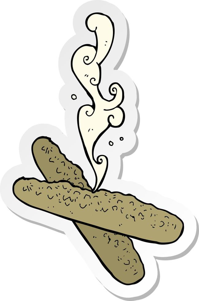 sticker of a cartoon freshly baked bread vector