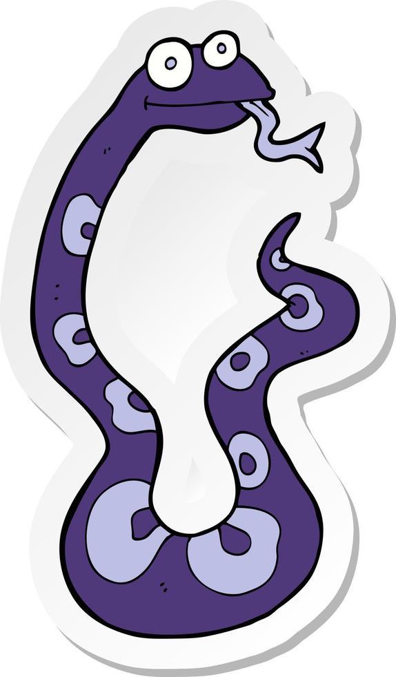 sticker of a cartoon snake vector