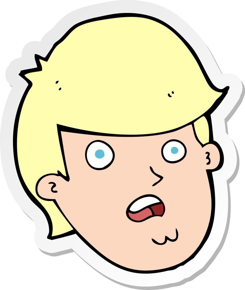 sticker of a cartoon man with big chin vector