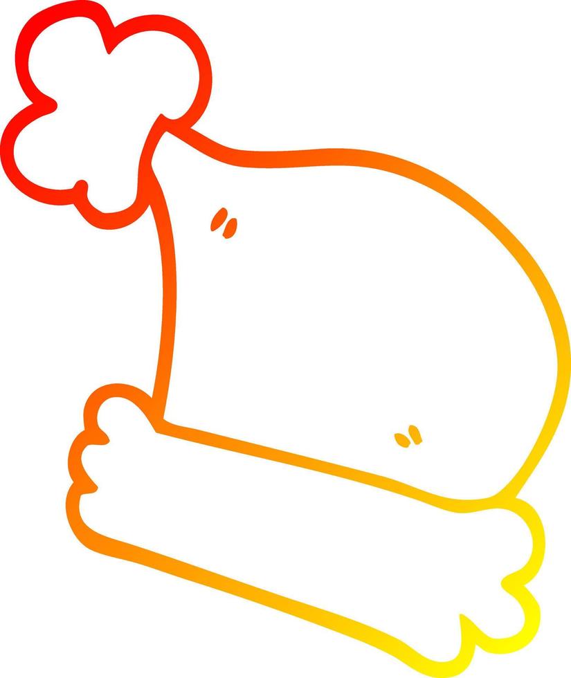 warm gradient line drawing cartoon christmas hats vector