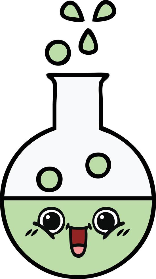 cute cartoon test tube vector