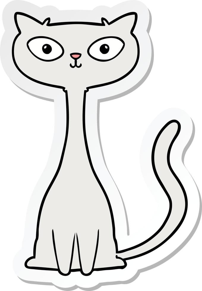 sticker of a cartoon cat vector