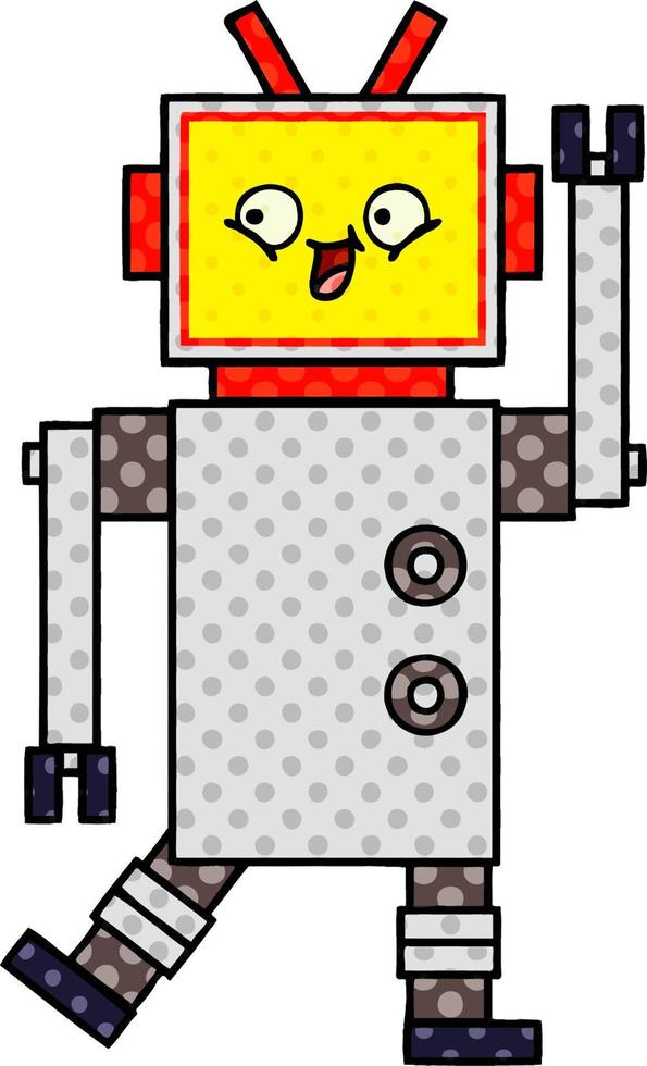 comic book style cartoon robot vector
