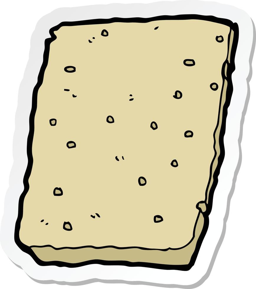sticker of a cartoon biscuit vector