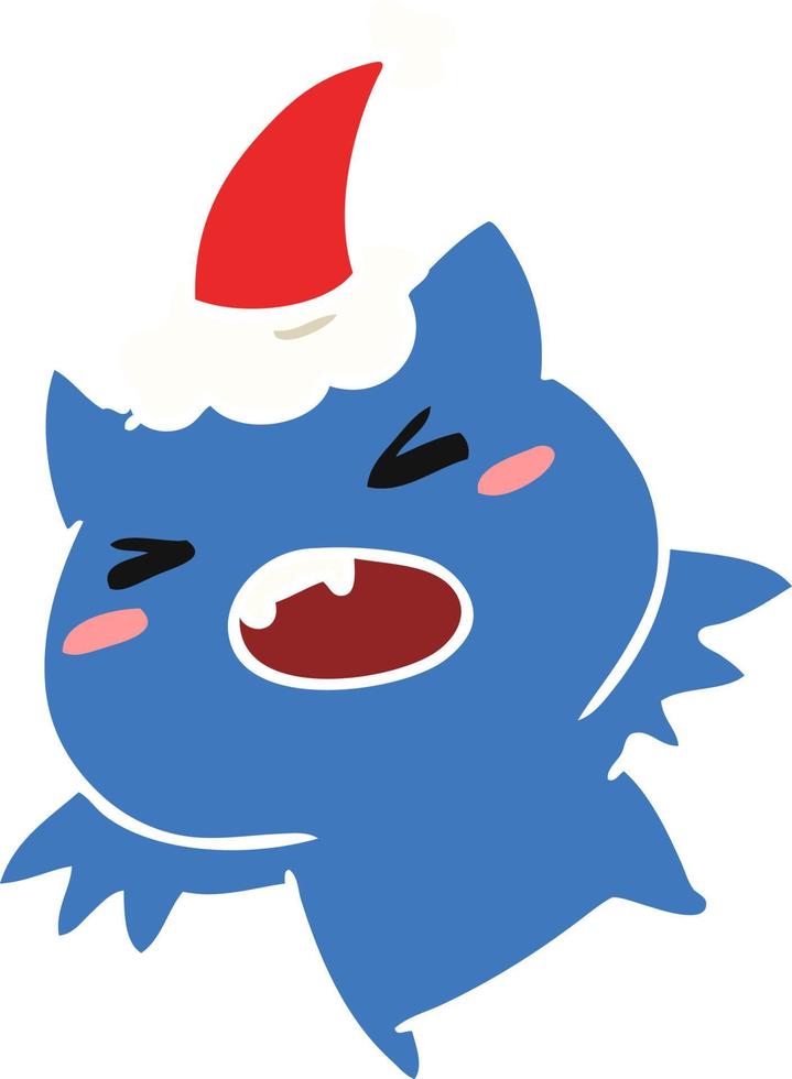 dibujos animados de navidad de murciélago kawaii vector