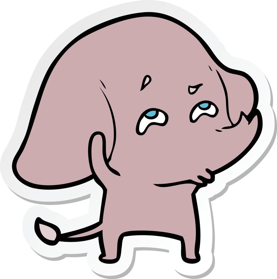 sticker of a cartoon elephant remembering vector