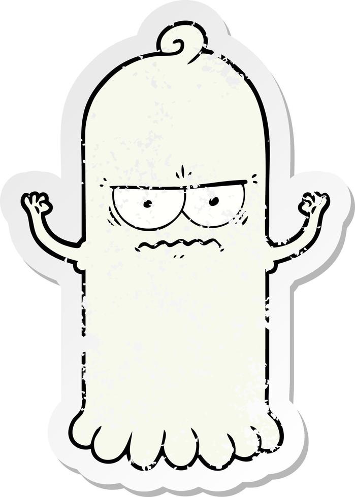 distressed sticker of a cartoon ghost vector