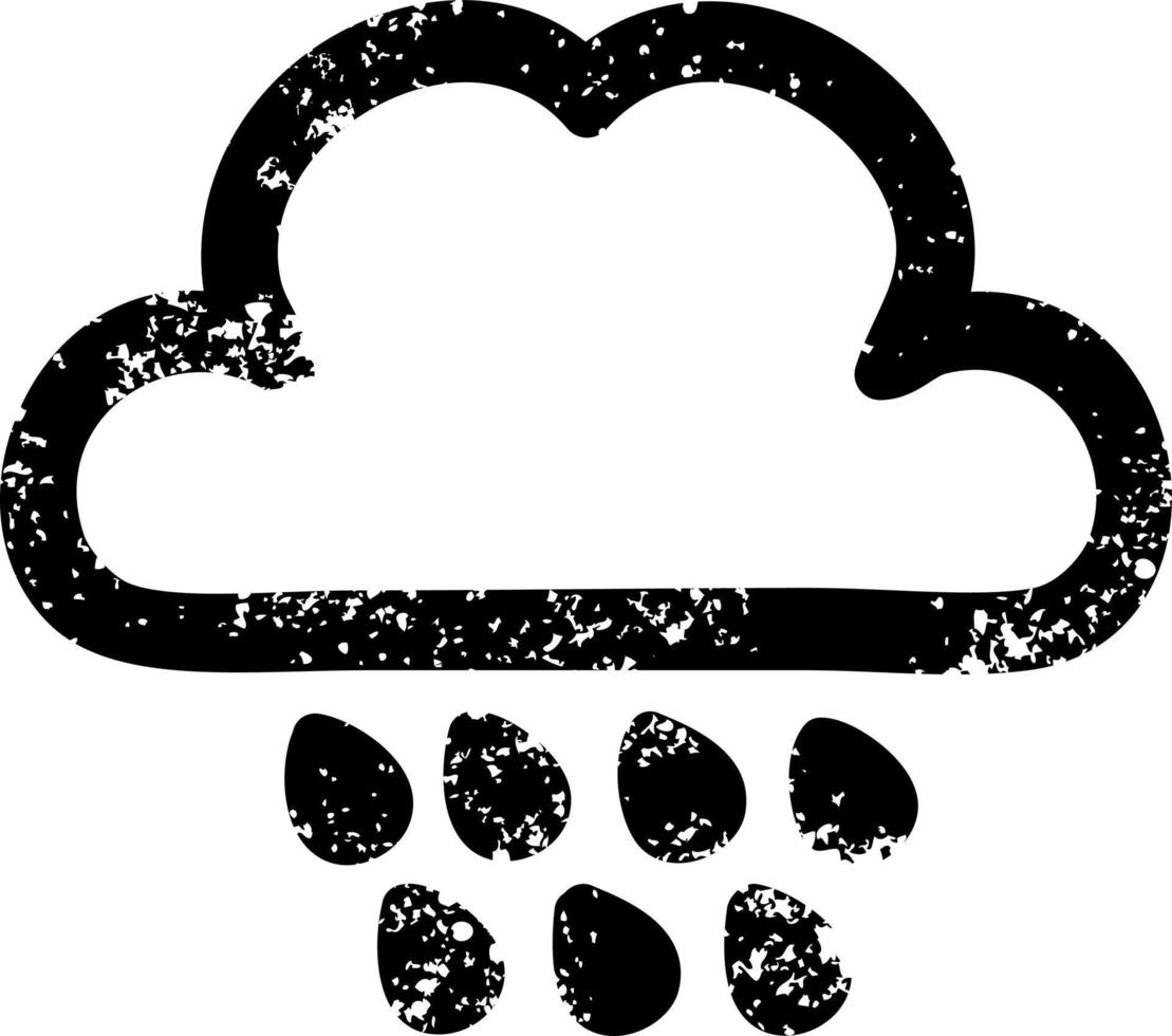 icono angustiado de la nube de lluvia vector