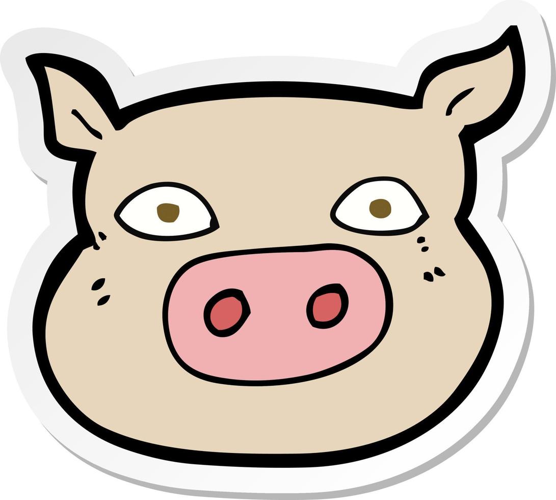 sticker of a cartoon pig face vector