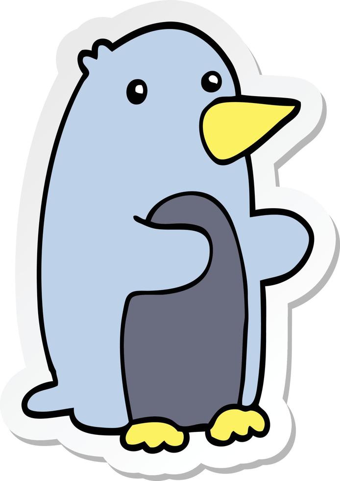 pegatina de un pingüino de dibujos animados vector