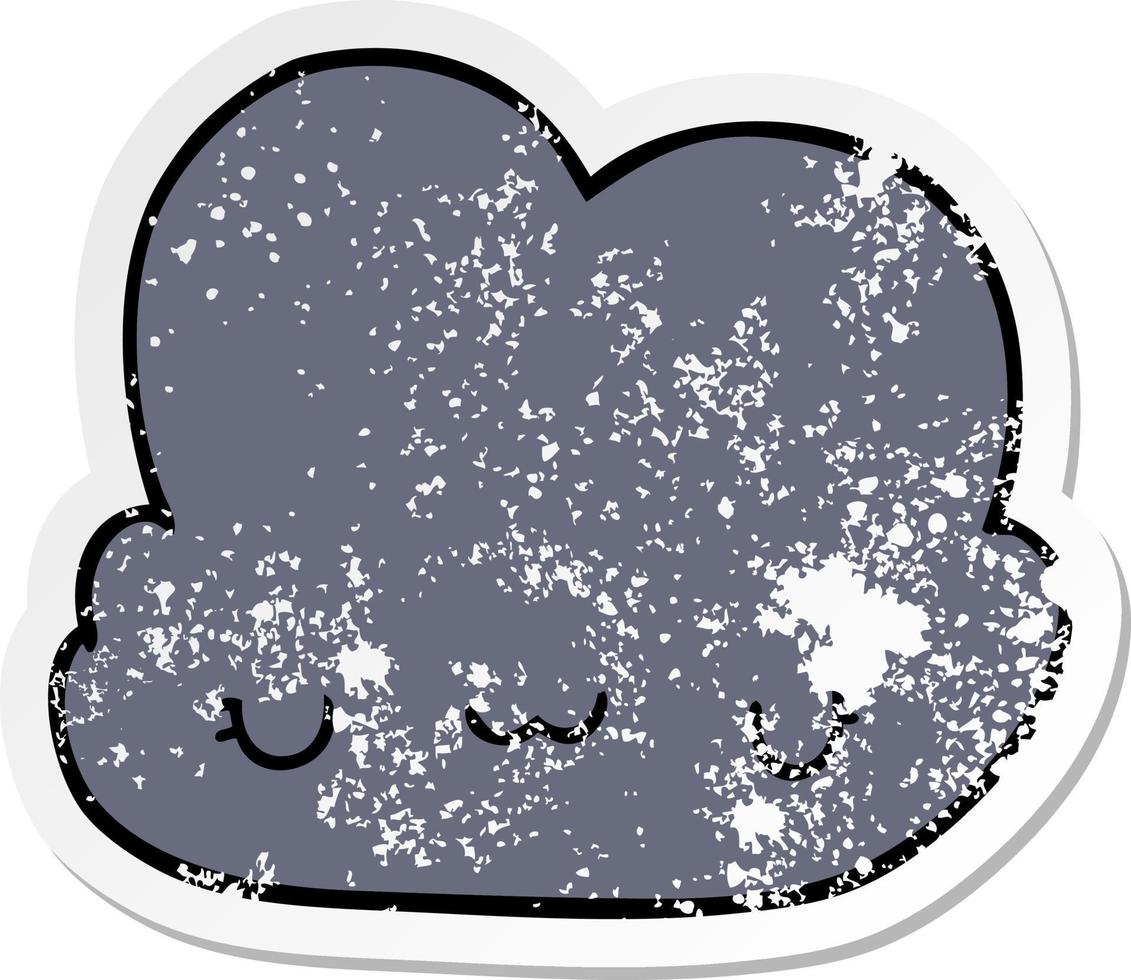 distressed sticker of a cute cartoon cloud vector