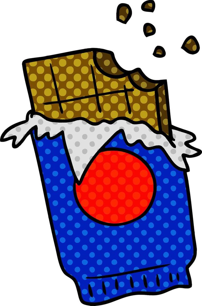 cartoon doodle of a bar of chocolate vector